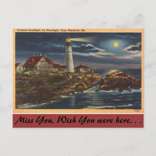Maine, Portland Headlight, Cape Elisabeth Briefkaart (Voorkant)