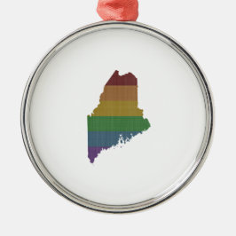Maine Rainbow Gay Pride Metalen Ornament