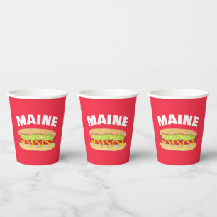 Maine Red Snapper Hotdog Portland ME Food Cookout Papieren Bekers