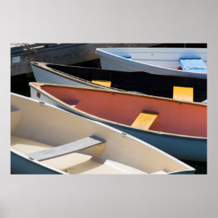 Maine, Rockland. Kleurrijke boten in Rockland Poster