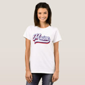 Maine Rood Wit en Blauw Script T-shirt (Voorkant volledig)