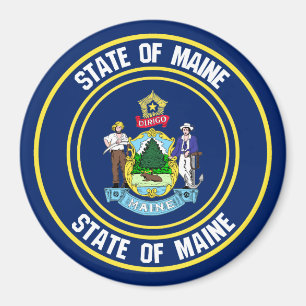 Maine Round Emblem Magneet