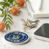 Maine Round Emblem Sleutelhanger (Zijkant)