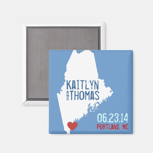 Maine Save the Date -  stad Magneet (Voorkant / Achterkant)
