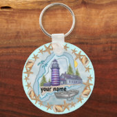 Maine Shells Lighthouse sleutelhanger (Voorkant)