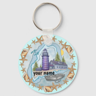 Maine Shells Vuurtoren sleutelhanger