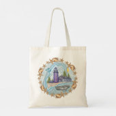 Maine Shells vuurtoren Tote Bag (Achterkant)