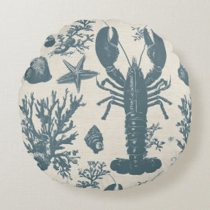 Maine Shore Kreeft Rond Kussen