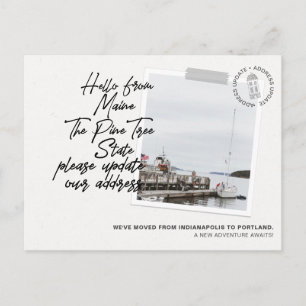 Maine State Destination Moving Announge Uitnodiging Briefkaart