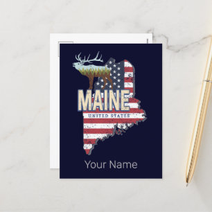 Maine State États-Unis Carte Vintage USA Souvenir