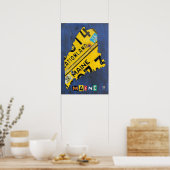 Maine State License Bord Map Poster (Keuken)