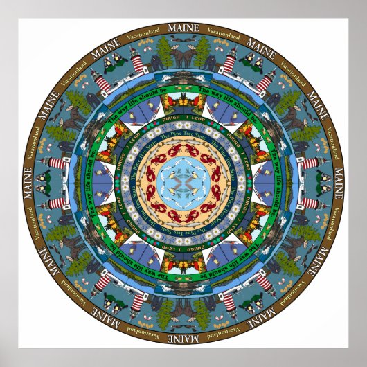 Maine State Mandala Poster (Devant)