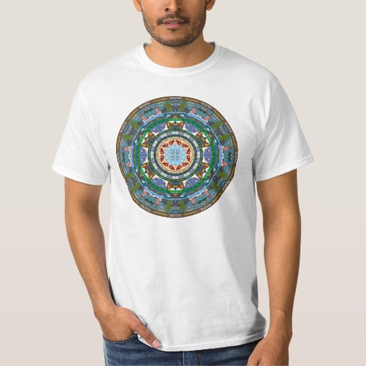 Maine State Mandala T Shirt (Voorkant)
