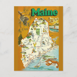 Maine State Map Briefkaart