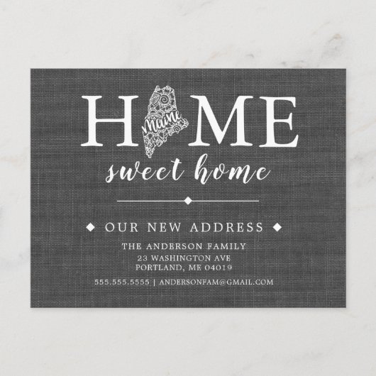 MAINE State Moving Announcement Post Kaart (Voorkant)