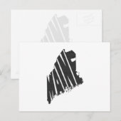 Maine State Name Word Art Black Briefkaart (Voorkant / Achterkant)