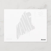 Maine State Name Word Art Black Briefkaart (Achterkant)
