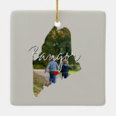 Maine State Photo insert and town name Keramisch Ornament (Achterkant)