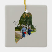 Maine State Photo insert and town name Keramisch Ornament (Voorkant)