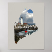 Maine State Photo insert and town name Poster (Voorkant)