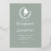 Maine State Silhouette Simple Destination Wedding Folie Uitnodiging (Voorkant)
