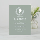 Maine State Silhouette Simple Destination Wedding Folie Uitnodiging (Staand Voorkant)