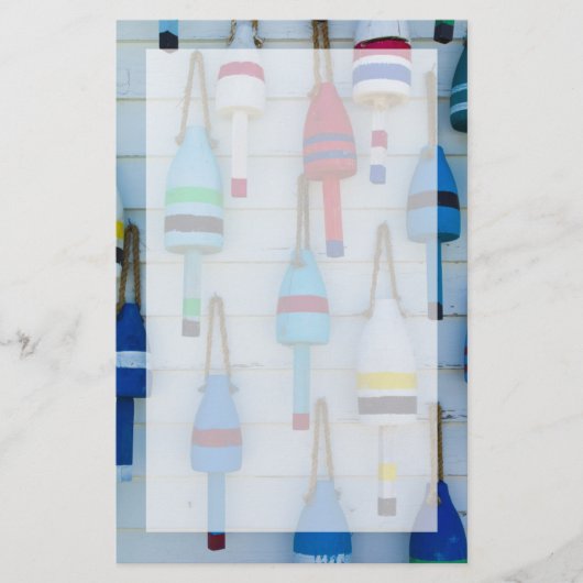 Maine, Stonington, decoratieve kreeftenboeien Briefpapier (Voorkant)