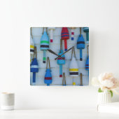 Maine, Stonington, decoratieve kreeftenboeien Vierkante Klok (Huis)