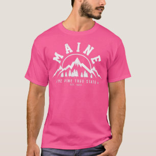 Maine the Pine Tree State Est 1820 Mounta T-shirt