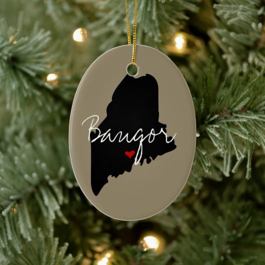 Maine Town Keramisch Ornament (Boom)