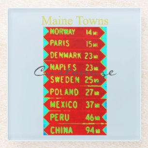 Maine Towns teken Thunder_Cove Glazen Onderzetter