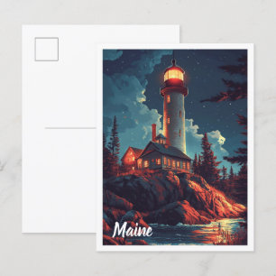 Maine USA Illustratie Reizen Briefkaart