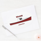 Maine USA Kreeftboot Logo Ovale Sticker (Envelop)