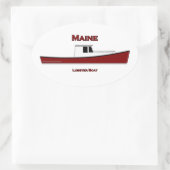 Maine USA Kreeftboot Logo Ovale Sticker (Tas)