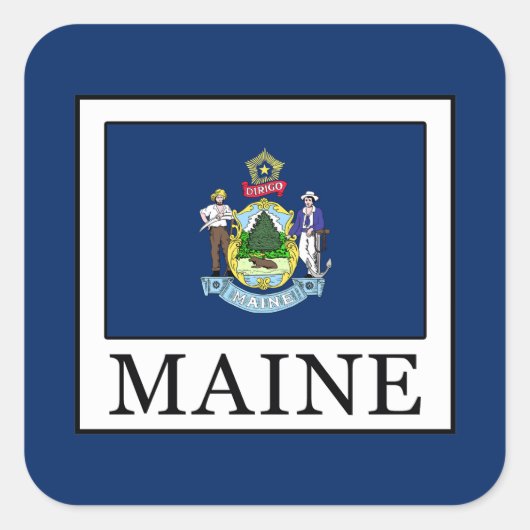 Maine Vierkante Sticker (Voorkant)