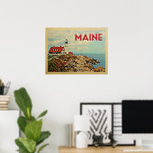 Maine Vintage Travel Poster (Thuiskantoor)