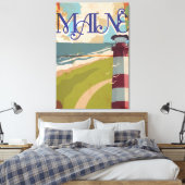Maine Vintage Travel Poster Canvas Afdruk (Insitu (Slaapkamer))