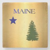 Maine-vlag (1901) stenen onderzetter (Voorkant)
