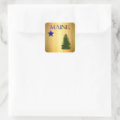 Maine-vlag (1901) vierkante sticker (Tas)