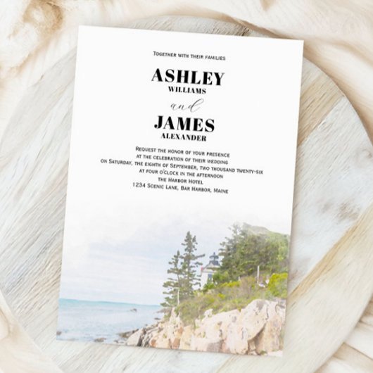 Maine Vuurtoren Acadia National Park bruiloft Kaart