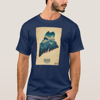 Maine Waar de Dageraad Eerst Aanbreekt Poster T-shirt