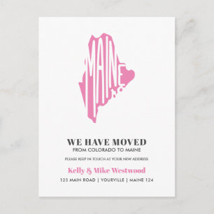 MAINE We hebben het nieuwe adres verplaatst Nieuw  Briefkaart