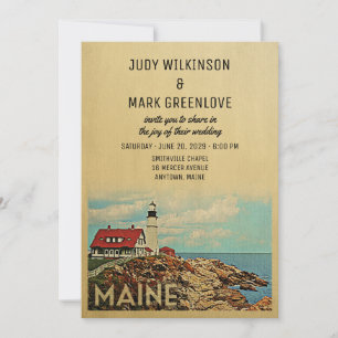 Maine Wedding Invitation  Middeleeuwen Kaart