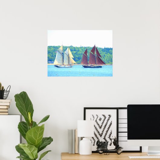 Maine windjammers zeilen poster (Thuiskantoor)