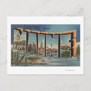 Maine (Winter)Grote letterscènes Briefkaart
