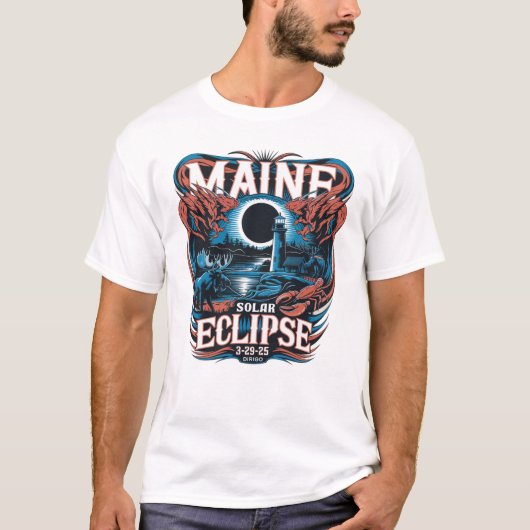 Maine Zonsverduistering 3-29-2025 "DIRIGO" T-shirt (Voorkant)