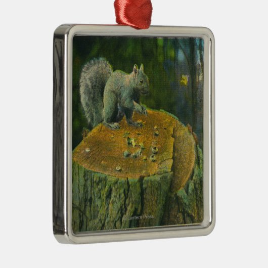 MaineA Little Nutcracker Squirrel uit Maine Metalen Ornament (Rechts)