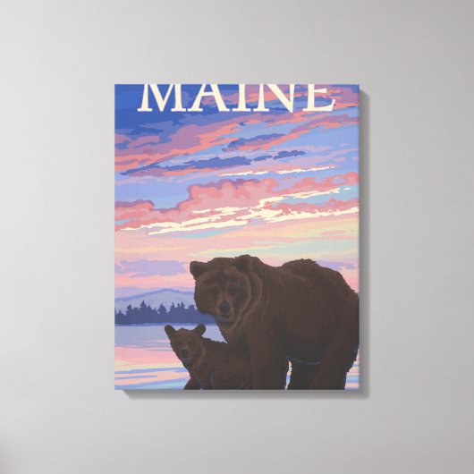 MaineBear en Cub Canvas Afdruk (Voorkant)