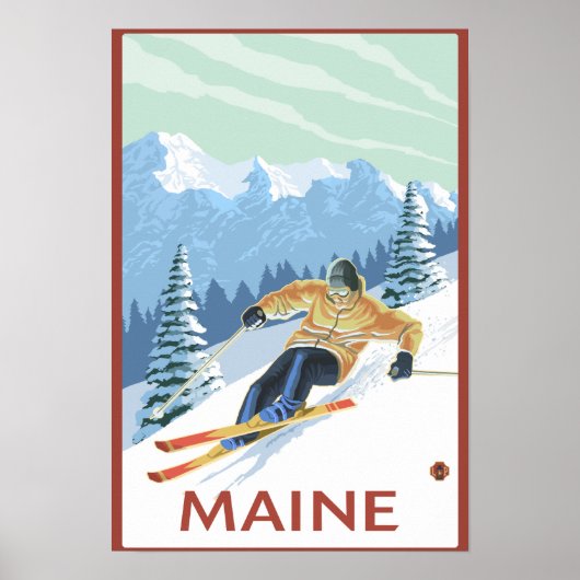 MaineDownhill Skier Scene Poster (Voorkant)