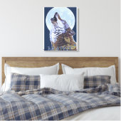MaineHowling Wolf Canvas Afdruk (Insitu (Slaapkamer))